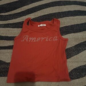 Red Tank Top with America Design